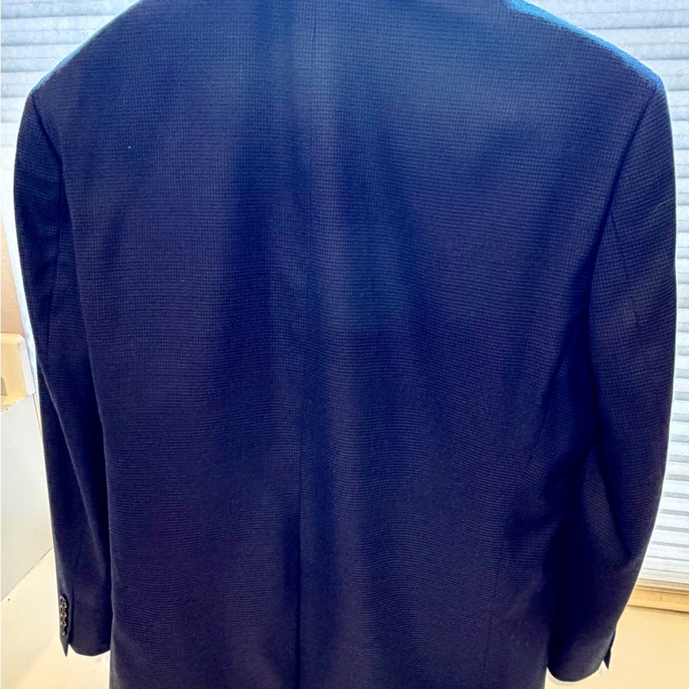 Lauren by Ralph Lauren Houndstooth Navy Blue Blazer Men’s size 48R - Picture 2 of 4
